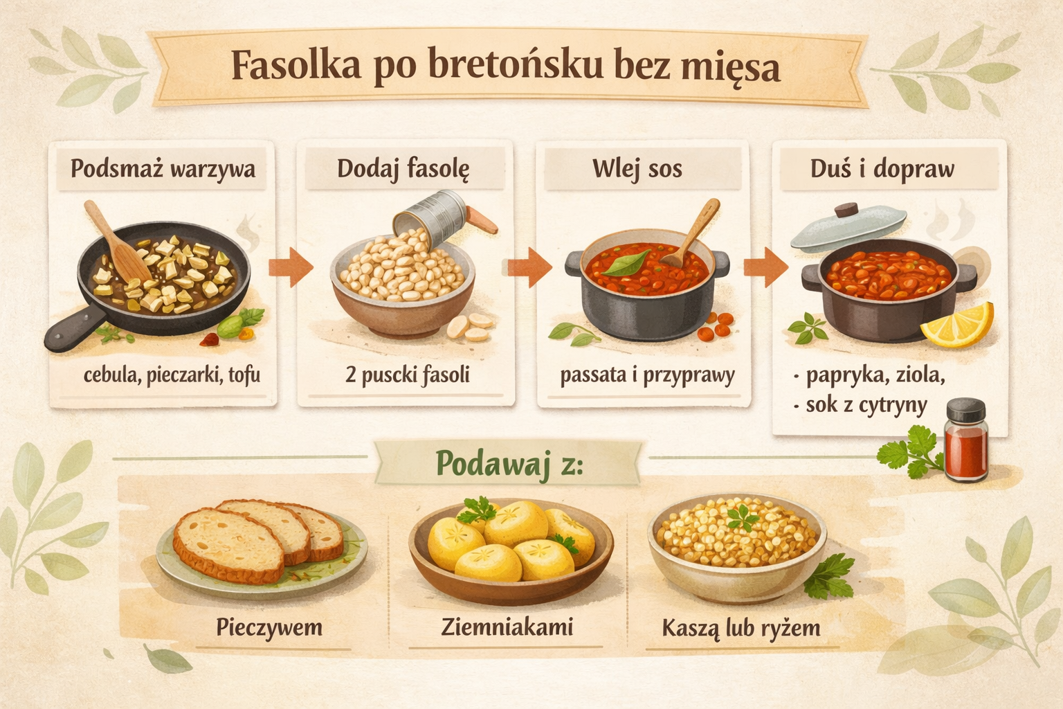 Fasolka po bretońsku w wersji roślinnej – sycący domowy obiad bez mięsa — FAU_IMAGE2