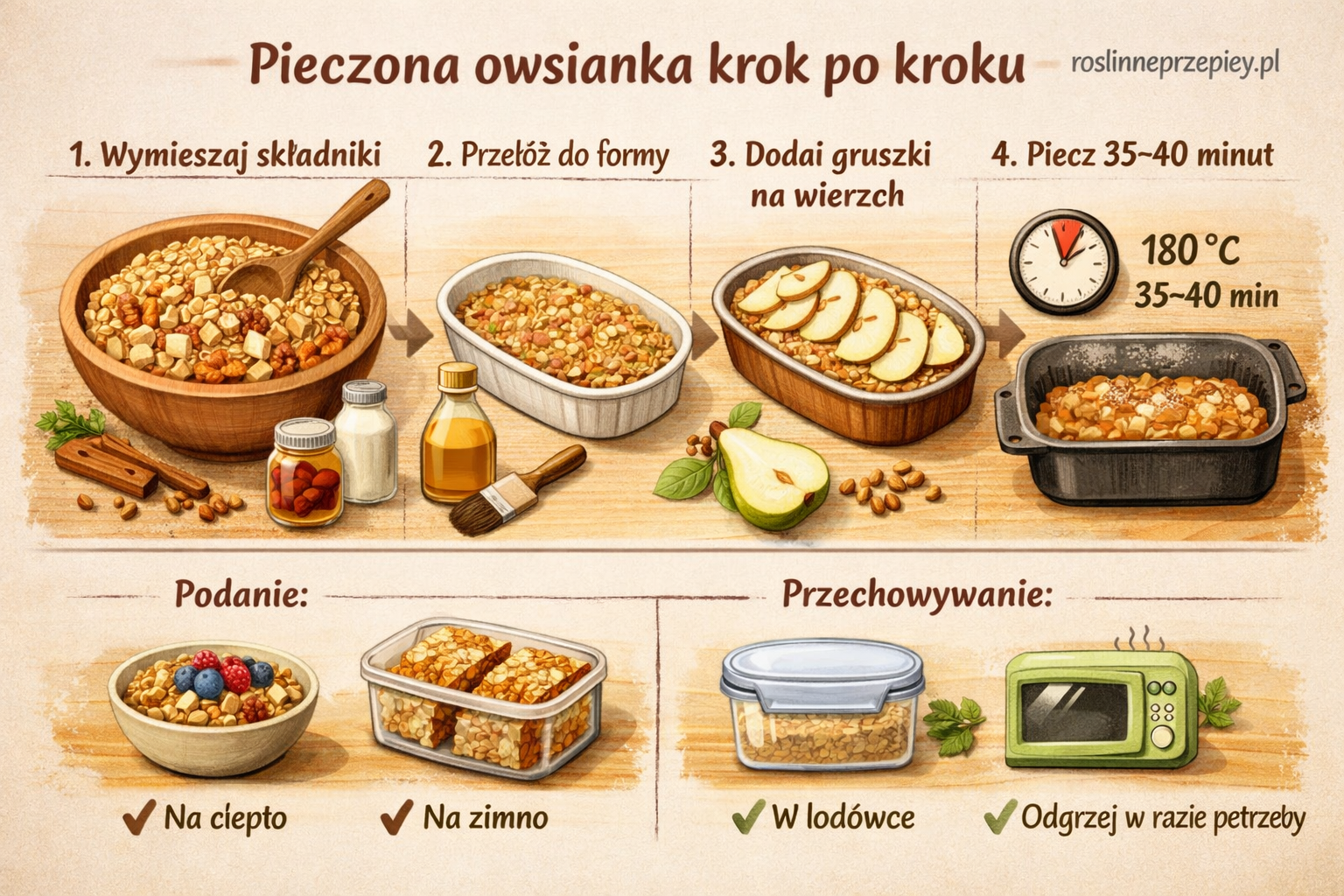 Pieczona owsianka z gruszką i cynamonem – proste roślinne śniadanie na dobry początek dnia — FAU_IMAGE2