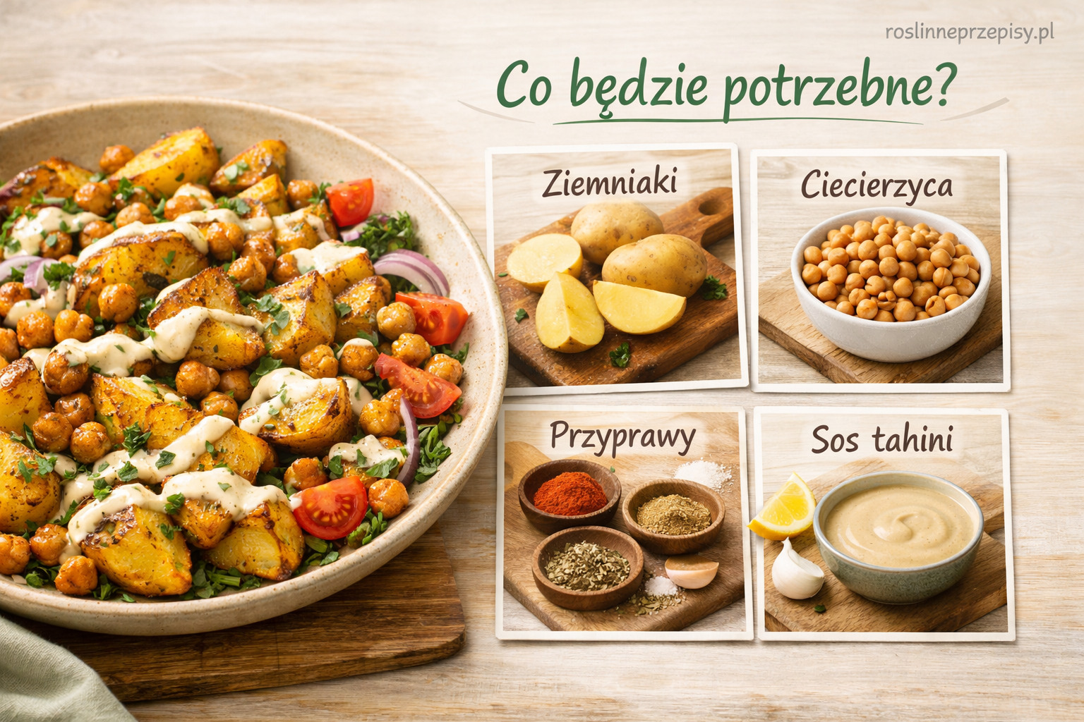 Pieczone ziemniaki z ciecierzycą i sosem tahini – sycący obiad bez mięsa — FAU_IMAGE1