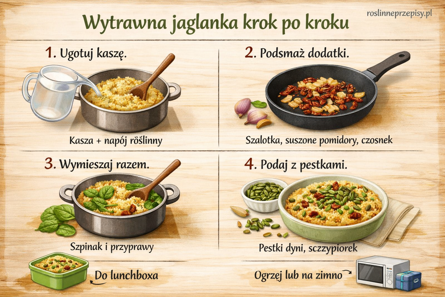 Wytrawna jaglanka z suszonymi pomidorami i pestkami dyni na lekkie śniadanie — FAU_IMAGE2