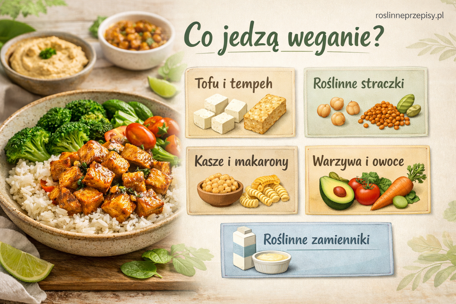 Co jedzą weganie na co dzień? Tofu, tempeh, strączki i roślinne zamienniki w dobrze zbilansowanej diecie — FAU_IMAGE1