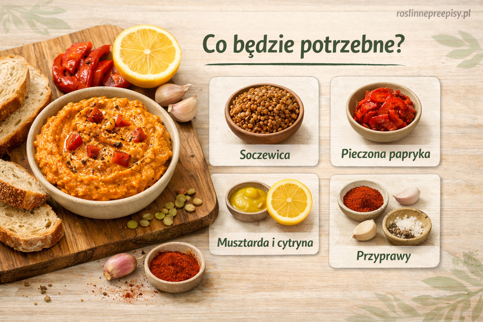 Kanapki z pastą z soczewicy i pieczoną papryką na szybkie roślinne śniadanie — FAU_IMAGE1
