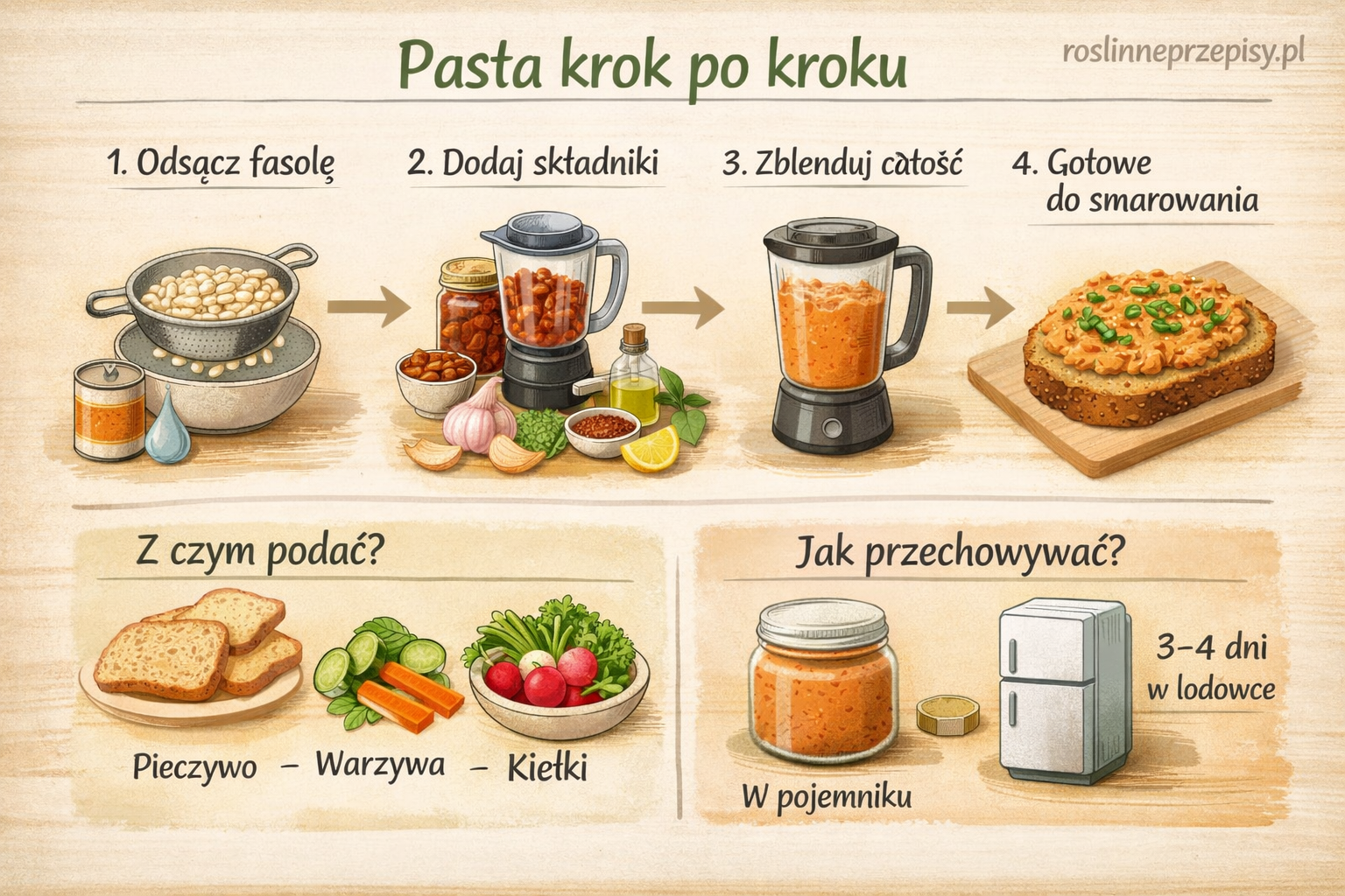 Pasta z białej fasoli i suszonych pomidorów do kanapek na szybkie roślinne śniadanie — FAU_IMAGE2