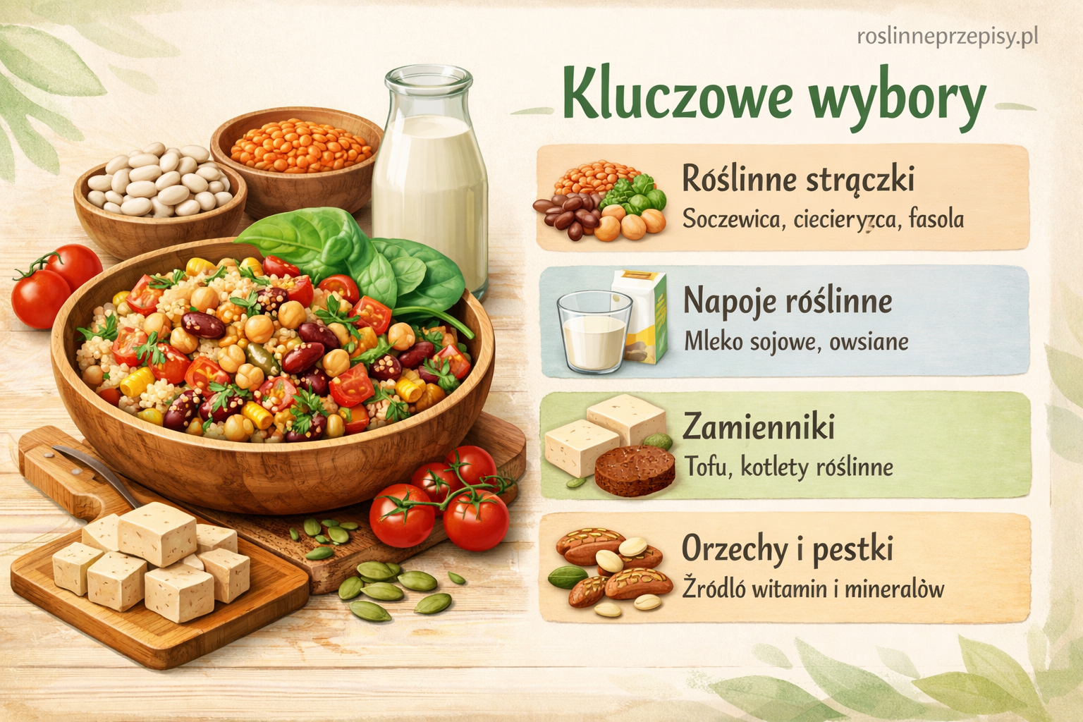 Dieta wegańska bez niedoborów – jakie strączki, napoje roślinne i zamienniki wybierać na co dzień — FAU_IMAGE1