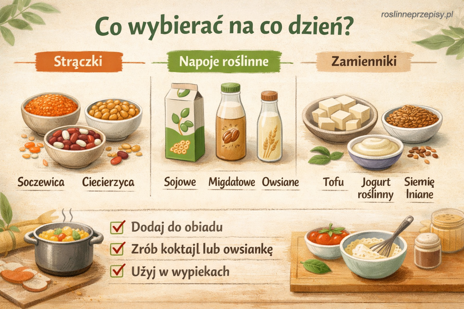 Dieta wegańska bez niedoborów – jakie strączki, napoje roślinne i zamienniki wybierać na co dzień — FAU_IMAGE2