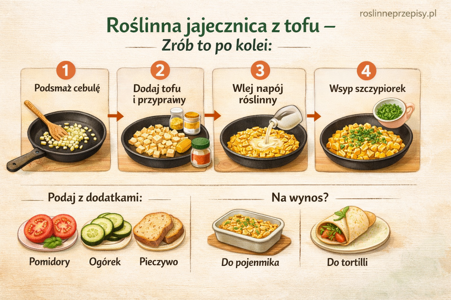 Roślinna jajecznica z tofu i szczypiorkiem na szybkie wytrawne śniadanie — FAU_IMAGE2